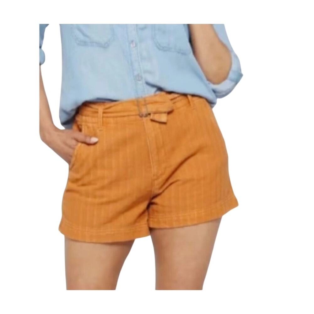 Kut from the Kloth Womens Burnt Orange Justine Belted Shorts Size 12 NWT